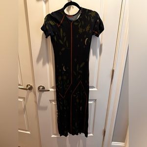 Brazilian brand dark blue midi dress